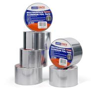 ADHES Ruban adhésif aluminium ruban adhesif haute temperature ruban de réparation, Résister à 80°C à 100°C, Pour la réparation, l'isolation, l'étanchéité et la protection, 75mm x 50m, 6 rouleaux