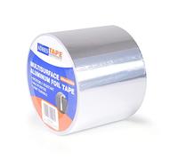 ADHES Ruban adhésif aluminium ruban adhesif haute temperature ruban de réparation, Résister à 80°C à 100°C, Pour la réparation, l'isolation, l'étanchéité et la protection, 100mm x 50m