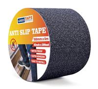 ADHES Ruban Adhésif Antidérapant Bandes de sécurité pour Les escalier et Les marches,intérieur et extérieur,Haute Traction,Noir,100mm x 6m