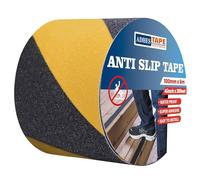 ADHES Ruban Adhésif Antidérapant Ruban de Hazard de Signalisation Bandes de sécurité pour Les escalier et Les marches,intérieur et extérieur,Haute Traction,Noir,100mm x 6m