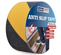 ADHES Ruban Adhésif Antidérapant Ruban de Hazard de Signalisation Bandes de sécurité pour Les escalier et Les marches,intérieur et extérieur,Haute Traction,Noir,5cm x 6m