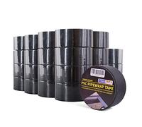 ADHES Ruban Adhésif PVC Noir Contre La Corrosion, Ruban Adhésif étanche, Protection De Tuyau Conduite D'eau Souterraine,50mm x 33 m, 24rouleau
