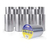 ADHES Ruban Butyle Ruban éTanche En Butyle, Butyle En Aluminium Bande D'éTanchéIté, Ruban AdhéSif Aluminium Haute Temperature, Ruban De RéParation Pour FaçAdes, Toiture, 150mm x 5m,12Rouleaus