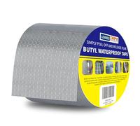 ADHES Ruban Butyle Ruban éTanche En Butyle, Butyle En Aluminium Bande D'éTanchéIté, Ruban AdhéSif Aluminium Haute Temperature, Ruban De RéParation Pour FaçAdes, Toiture, Toit, Toit Plat, 100mm x 5m