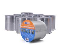 ADHES Ruban Butyle Ruban étanche en butyle Ruban Adhésif Aluminium Haute Temperature ruban de réparation pour façades, toit, toit plat,100mm x 5m, Lot de 9