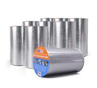 ADHES Ruban Butyle Ruban étanche en butyle Ruban Adhésif Aluminium Haute Temperature ruban de réparation pour façades, toit, toit plat,200mm x 5m, Lot de 9