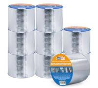 ADHES Ruban Butyle Ruban Etancheite 10cm x 5m x 9 Rouleaux, Épais de 47 mil Ruban Adhésif Aluminium Haute Temperature Ruban de Réparation pour façades, toit, toit plat