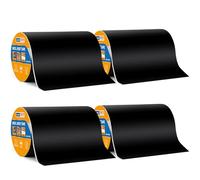 ADHES Ruban Butyle Ruban Etancheite 200mm x 5m, 4 Rouleaux Résistant aux Intempéries et Étanche Ruban pour Solives de Terrasse, Idéal pour les Terrasses en Bois, Poutres, Toits