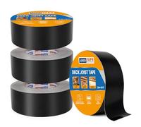 ADHES Ruban Butyle Ruban Etancheite 50mm x 5m, 4 Rouleaux Résistant aux Intempéries et Étanche Ruban pour Solives de Terrasse, Idéal pour les Terrasses en Bois, Poutres, Toits
