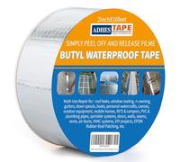 ADHES Ruban Butyle Ruban Etancheite 5cm x 5m, Épais de 47 mil Ruban Adhésif Aluminium Haute Temperature Ruban de Réparation pour façades, toit, toit plat