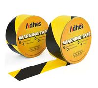 Adhes Ruban De Marquage Au Sol, 2 Rouleaux 50Mm X 32M PVC Ruban De Balisage Marquage De D'Avertissement Hazard- - Pour DéLimiter Les Zones De Danger Ruban Noir Et Jaune