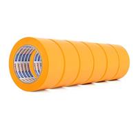 ADHES Ruban De Masquage Anti - UV pendant 7 jours, Ruban Adhésif de Peintres Jaune pour Décoration, Bande de Masquage pour étiquetage 50mm x 50m,6 rouleaux