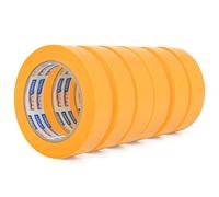 ADHES Ruban De Masquage Anti - UV pendant 7 jours, Ruban Adhésif de Peintres Jaune pour Décoration, Bande de Masquage pour étiquetage 25mm x 50m,6 rouleaux