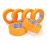 Adhes Ruban de Masquage de Peinture 15 Jours UV RéSistant Washi Tape Set, 36Mm X 55M X 6 Rouleaux Jaune Pour La Peinture DéCorative Tape De Peintres IntéRieurs, Bricolage, Arts, Artisanat