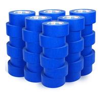 ADHES Ruban de Masquage peinture, 36 rouleaux, 48mm x 55m, anti-UV Ruban crêpe pour peindre, vernir, rénover, Intérieur et Extérieur