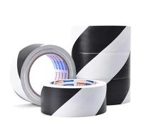 ADHES Ruban de Signalisation de Marquage de d'avertissement Hazard Ruban de Signalisation au Sol PVC noir et blanc 50mm x 32 m, 5Rouleaux