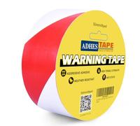 ADHES Ruban de Signalisation de Marquage de d'avertissement Hazard Ruban de Signalisation au Sol PVC Rouge et Blanc 50mm×16.5m