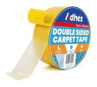 ADHES Ruban de Tapis Double Face Heavy Duty, Amovible, Aucun Résidu Anti - Dérapant Tapis Clip Pour Planchers de Bois Franc, Ruban de Tapis Pour Tapis de Zone, 2 Inch x 30 Yards x 1 Volume, Jaune