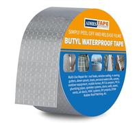 ADHES Ruban d'étanchéité en butyle - Film en aluminium - Ruban adhésif imperméable - Pour toit plat - 5 cm x 5 m - Argenté