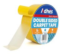 ADHES Ruban Double Face Amovible, Anti-Dérapant 2 Inch x 40 Yards Jaune pour Tapis et Planchers de Bois Franc