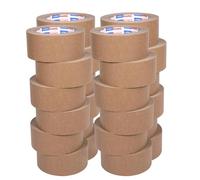 ADHES TAPE PURSUIT OF PERFECTION Biodégradable Ruban adhésif d'emballage en eco papier kraft bande de colis pour boîte carton demenagement,50mm x 50m,brun, 24 rotoli