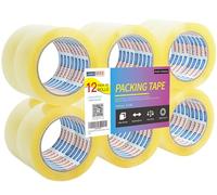 ADHES TAPE Rouleaux De Ruban adhésif d'emballage Transparent, 48mm x 55m, Lot De 12, 2.7mm, Robuste, Durable, Transparent, Carton, Emballage