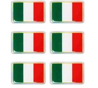 Adhésif 3D Mini Italie Drapeaux, Lot de 6, Grün-weiß-rot