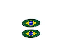 Adhésif 3D Ovals Brésil, Lot de 2, 56 x 28 mm, Green