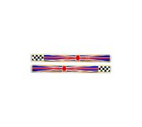 Adhésif 3D Royaume-Uni Drapeau à Carreaux, Droit et Gauche, Lot de 2, 11 x 1 cm