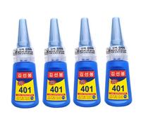 Adhésif à fixation rapide, 4 pièces de colle 401, colle à ongles 401 haute résistance séchage rapide, faible blanchiment, solution de liaison polyvalente, adhésif liquide pour métal, plastique (20
