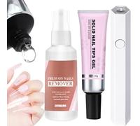 Adhésif à ongles - Vernis à colle solide à séchage rapide, liaison fiable sur la pointe, contrôle de précision en douceur, conception facile à utiliser avec dissolvant | Colle à ongles pour femmes, be