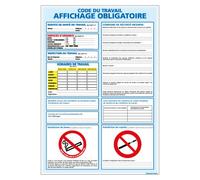 Adhésif - Affichage Obligatoire Code du Travail - Dimensions 210 x 300 mm - Protection Anti-UV