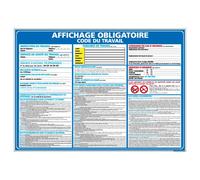 Adhésif - Affichage Obligatoire - Code du Travail - Dimensions 420 x 300 mm - Protection Anti-UV