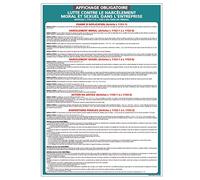 Adhésif Affichage Obligatoire Harcèlement Moral et Sexuel - Dimensions 210x300 mm - Protection Anti-UV