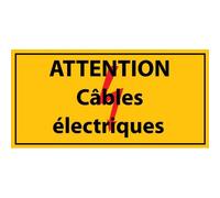 Adhésif - Attention câbles électriques - Vinyle - ISO 7010 297 x 148 mm