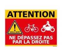 Adhésif Attention ne Pas Dépasser par la Droite - Dimensions 300x210 mm - Protection Anti-UV