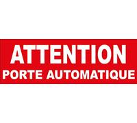 Adhesif Concept - Sécurité Porte Automatique - Vinyle Rouge et Blanc - Panneau de Porte - Fonctionnel - Avertissement, Directionnel