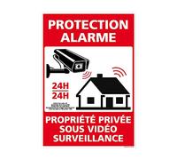 Adhésif De Sécurité Alarme - Propriété Privée Placée Sous Vidéo Surveillance - Dimensions 150 x 210 mm - Protection Anti-UV