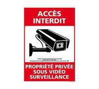 Adhésif De Sécurité Propriété Privée - Surveillance Vidéo 24h/24h - Dimensions 150 x 210 mm - Protection Anti-UV