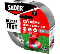 Adhésif extra fort - SADER - Repare tout extrême - Gris - Intérieur & Exterieur - Toutes surfaces - Facile à découper - 20 m x 50 mm