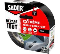 Sader Ruban adhésif Répare Tout Extrême Noir – Extra fort, Intérieur & Extérieur – 20 m x 50 mm