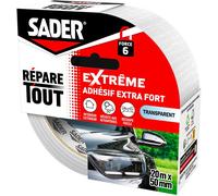 Adhésif extra fort - SADER - Repare tout extrême - Transparent - Intérieur & Exterieur - Toutes Surfaces - 20 m x 50 mm