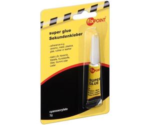 Adhésif - FIXPOINT - Super Glue - 3 g - Extra fort - Capuchon doseur verrouillable