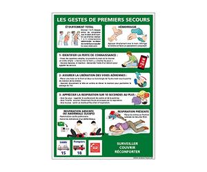 Adhésif - Gestes De Premiers Secours - Dimensions 210 x 300 mm - Protection Anti-UV