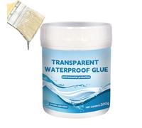 Adhésif imperméable transparent pour carrelage de salle de bain 300 g | Colle anti-fuite avec gants et brosse pour intérieur extérieur, plafond, mur, salle de bain, jardin