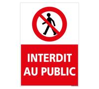 Adhésif Interdit au Public - Dimensions 300x210 mm - Protection Anti-UV