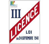 Adhésif Licence III - Personnalisable avec Le Logo de Votre Département - Indre et Loire - 150 x 200 mm - Protection Anti-UV