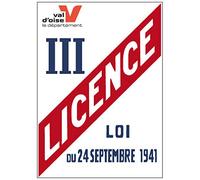 Adhésif Licence III - Personnalisable avec Le Logo de Votre Département - Val d'Oise - 150 x 200 mm - Protection Anti-UV