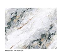 Adhésif mural pour crédence imitation marbre gris, Sticker autocollant revêtement fond de hotte cuisine - 90 x 70 cm