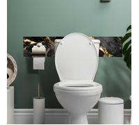 Adhésif mural pour crédence imitation marbre noir, Sticker autocollant revêtement fond de hotte cuisine - 120 x 25 cm